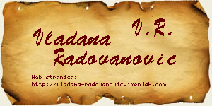 Vladana Radovanović vizit kartica